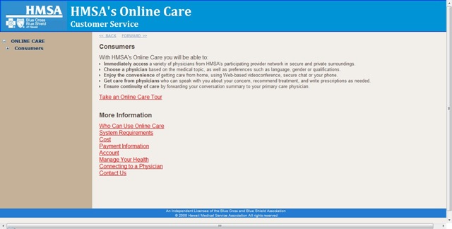 HMSA Online Care page 2