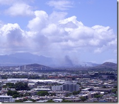 Wahiawa brush fire from Honolulu 9-5-2009
